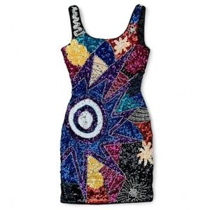 Vintage 1980s Fully Beaded Mini Dress – Alyce Designs